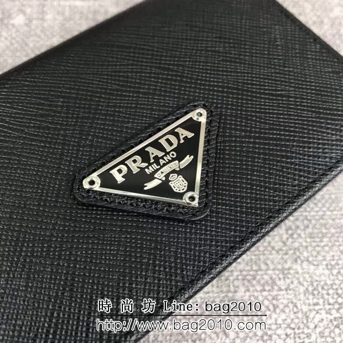 PRADA普拉達 專櫃最新爆款 頂級原單十字紋牛皮 男士卡包 2MC122 DD1765